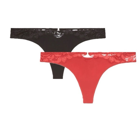 Adored by Adore Me Layla Thong Underwear, 2-pack red/black XXXL - Picture 3 of 9